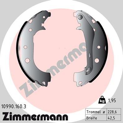 Zimmermann 10990.160.3 - Kit ganasce freno autozon.pro