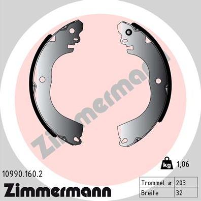 Zimmermann 10990.160.2 - Kit ganasce freno autozon.pro