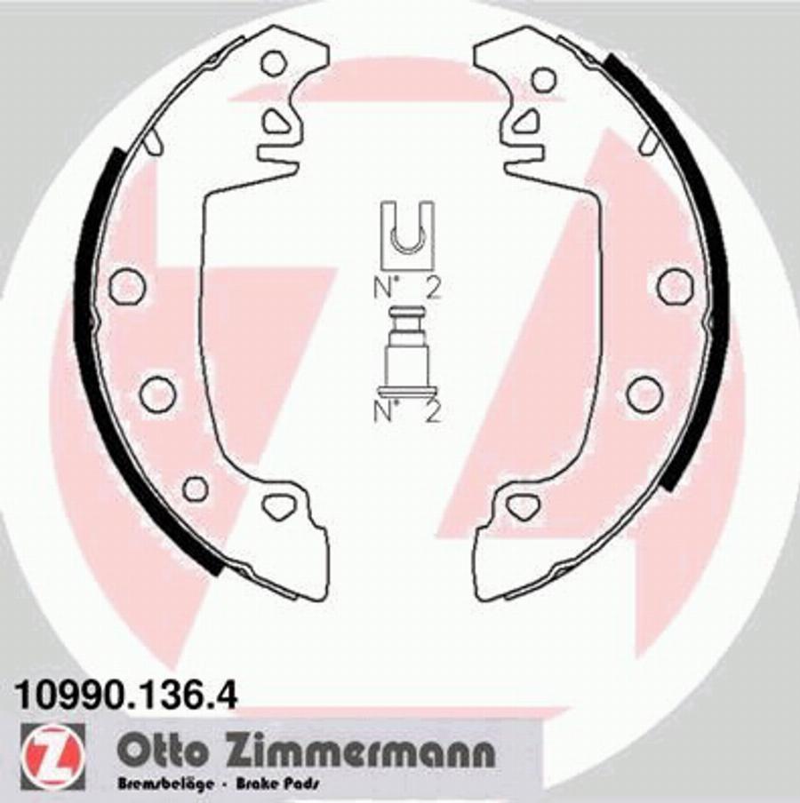 Zimmermann 10990.136.4 - Kit ganasce freno autozon.pro