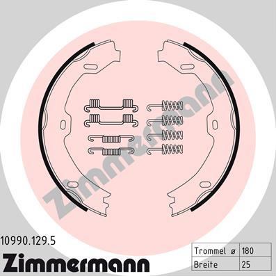 Zimmermann 10990.129.5 - Kit ganasce, Freno stazionamento autozon.pro