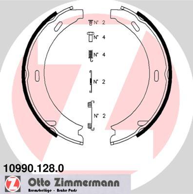 Zimmermann 10990.128.0 - Kit ganasce, Freno stazionamento autozon.pro