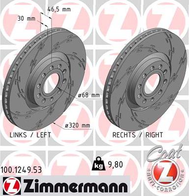 Zimmermann 100.1249.53 - Discofreno autozon.pro