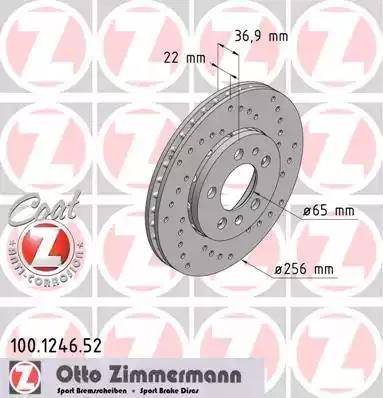 Zimmermann 100.1246.52 - Discofreno autozon.pro