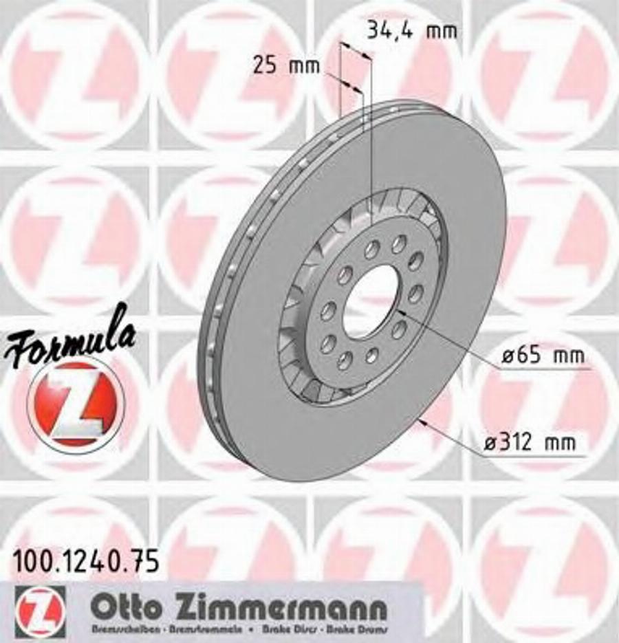 Zimmermann 100.1240.75 - Discofreno autozon.pro