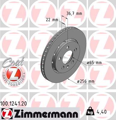 Zimmermann 100.1241.20 - Discofreno autozon.pro