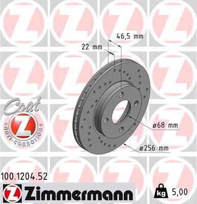 Zimmermann 100.1204.52 - Discofreno autozon.pro