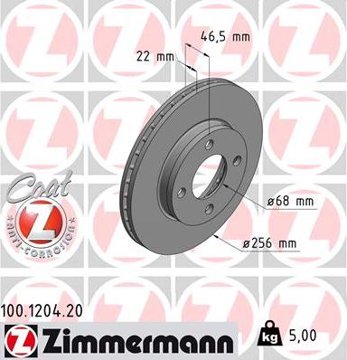 Zimmermann 100.1204.20 - Discofreno autozon.pro