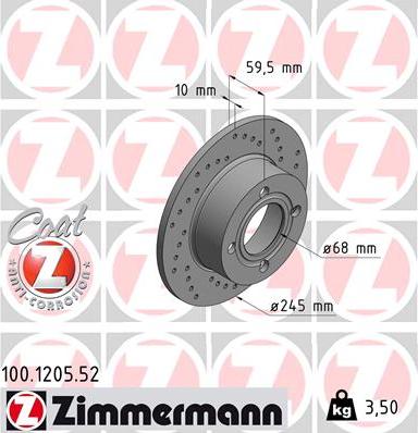 Zimmermann 100.1205.52 - Discofreno autozon.pro