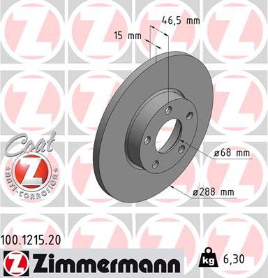 Zimmermann 100.1215.20 - Discofreno autozon.pro