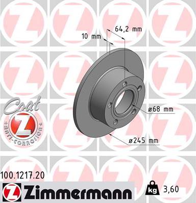 Zimmermann 100.1217.20 - Discofreno autozon.pro