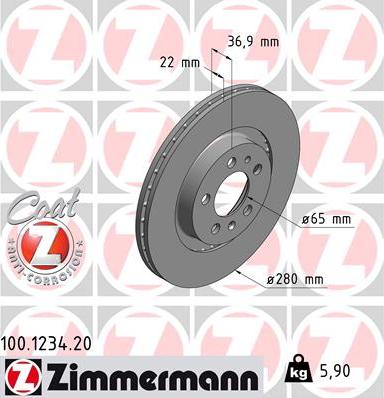 Zimmermann 100.1234.20 - Discofreno autozon.pro