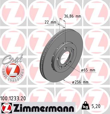 Zimmermann 100.1233.20 - Discofreno autozon.pro