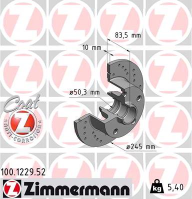 Zimmermann 100.1229.52 - Discofreno autozon.pro