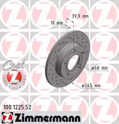 Zimmermann 100.1225.52 - Discofreno autozon.pro