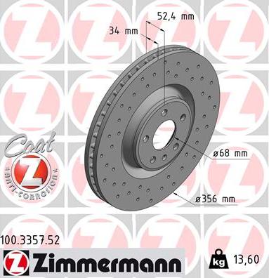 Zimmermann 100.3357.52 - Discofreno autozon.pro