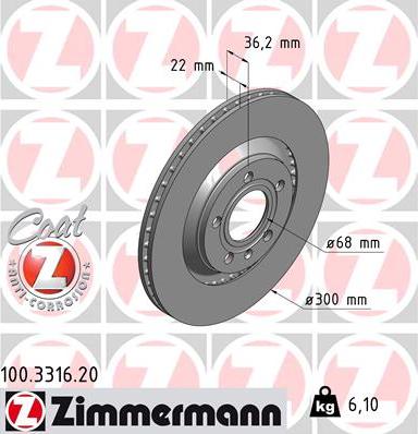 Zimmermann 100.3316.20 - Discofreno autozon.pro