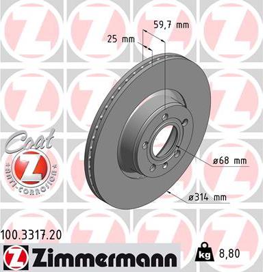 Zimmermann 100.3317.20 - Discofreno autozon.pro