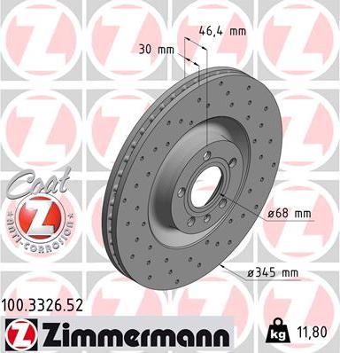 Zimmermann 100.3326.52 - Discofreno autozon.pro