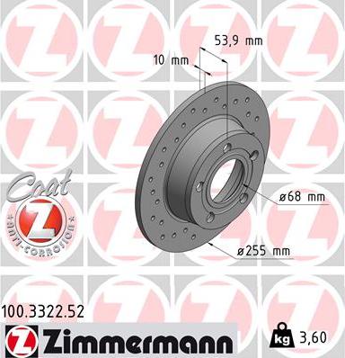 Zimmermann 100.3322.52 - Discofreno autozon.pro