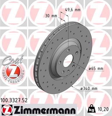 Zimmermann 100.3327.52 - Discofreno autozon.pro