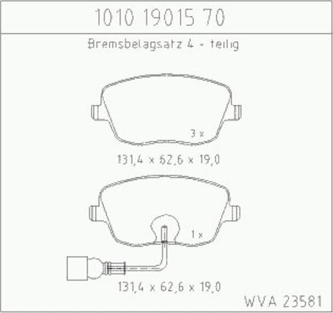 Zimmermann 10101901570 - Kit pastiglie freno, Freno a disco autozon.pro