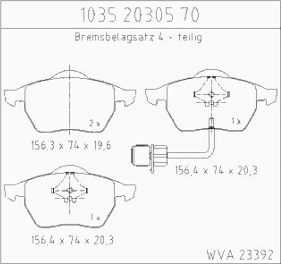 Zimmermann 10352030570 - Kit pastiglie freno, Freno a disco autozon.pro