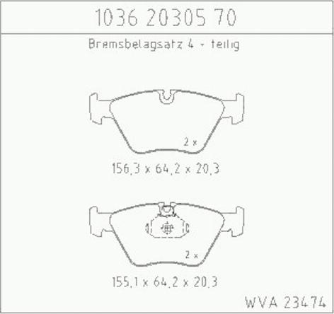 Zimmermann 1036.20305.70 - Kit pastiglie freno, Freno a disco autozon.pro