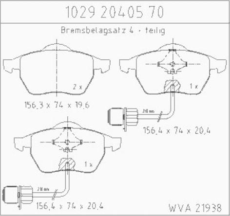 Zimmermann 10292040570 - Kit pastiglie freno, Freno a disco autozon.pro