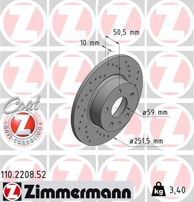 Zimmermann 110.2208.52 - Discofreno autozon.pro