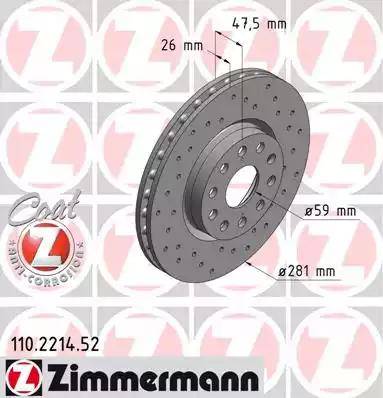 Zimmermann 110.2214.52 - Discofreno autozon.pro