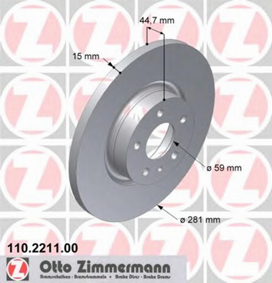 Zimmermann 110.2211.00 - Discofreno autozon.pro