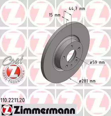 Zimmermann 110.2211.20 - Discofreno autozon.pro