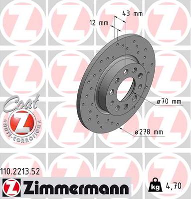 Zimmermann 110.2213.52 - Discofreno autozon.pro