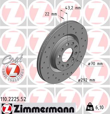 Zimmermann 110.2225.52 - Discofreno autozon.pro