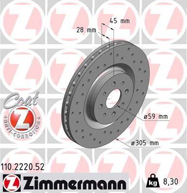 Zimmermann 110.2220.52 - Discofreno autozon.pro