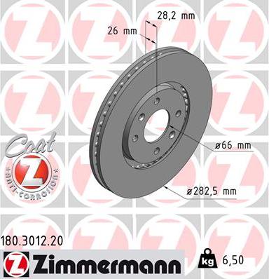 Zimmermann 180.3012.20 - Discofreno autozon.pro