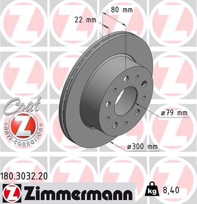 Zimmermann 180.3032.20 - Discofreno autozon.pro