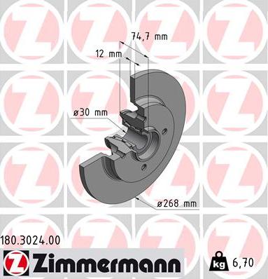 Zimmermann 180.3024.00 - Discofreno autozon.pro