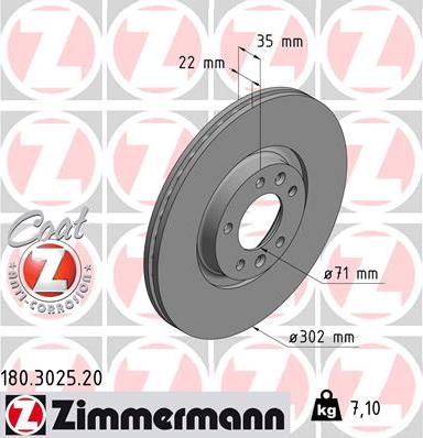 Zimmermann 180.3025.20 - Discofreno autozon.pro