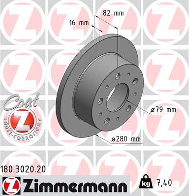 Zimmermann 180.3020.20 - Discofreno autozon.pro