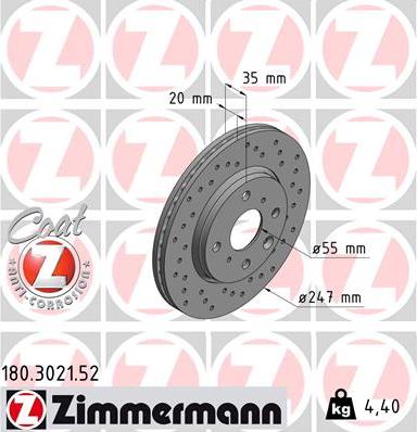 Zimmermann 180.3021.52 - Discofreno autozon.pro