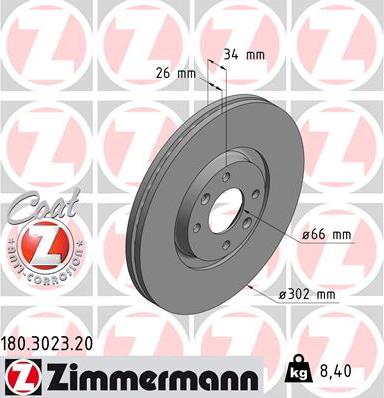 Zimmermann 180.3023.20 - Discofreno autozon.pro