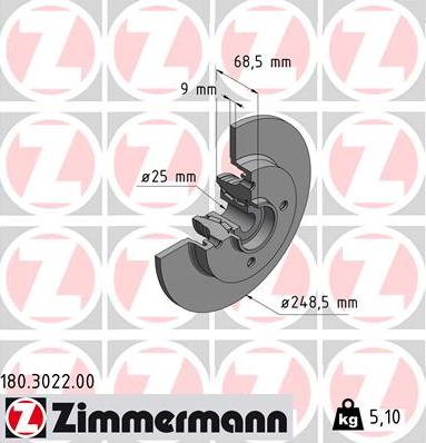 Zimmermann 180.3022.00 - Discofreno autozon.pro