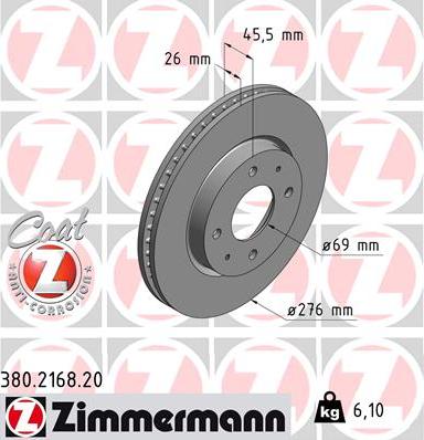 Zimmermann 380.2168.20 - Discofreno autozon.pro