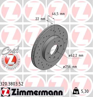 Zimmermann 320.3803.52 - Discofreno autozon.pro