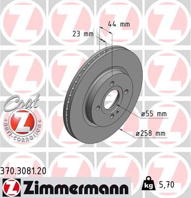 Zimmermann 370.3081.20 - Discofreno autozon.pro