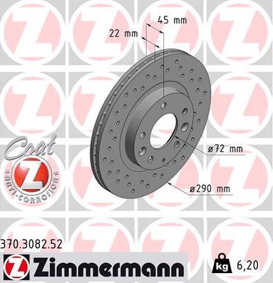 Zimmermann 370.3082.52 - Discofreno autozon.pro