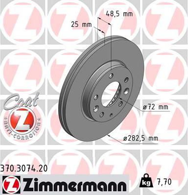 Zimmermann 370.3074.20 - Discofreno autozon.pro