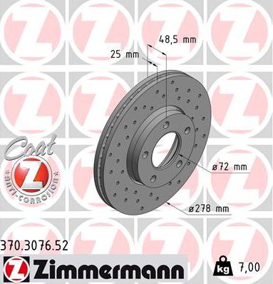 Zimmermann 370.3076.52 - Discofreno autozon.pro