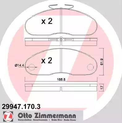 Zimmermann 29947.170.3 - Kit pastiglie freno, Freno a disco autozon.pro